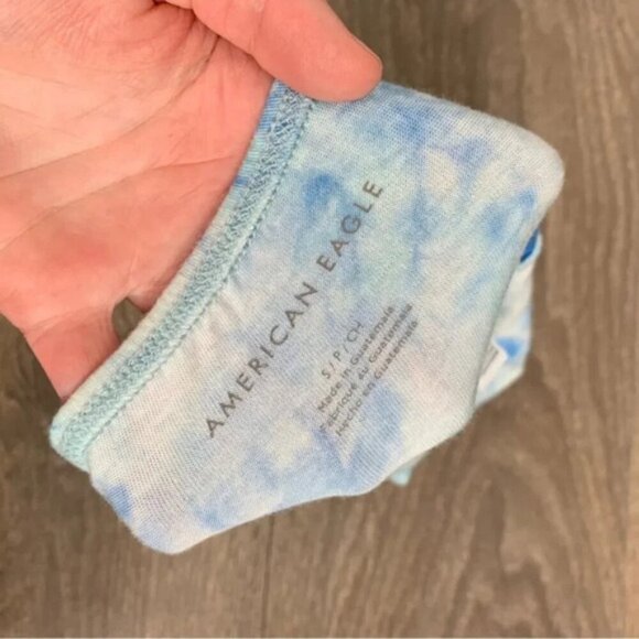 American Eagle Women’s Tube Cropped Top Blue Tie Dye Bandeau Size Small - Picture 7 of 11